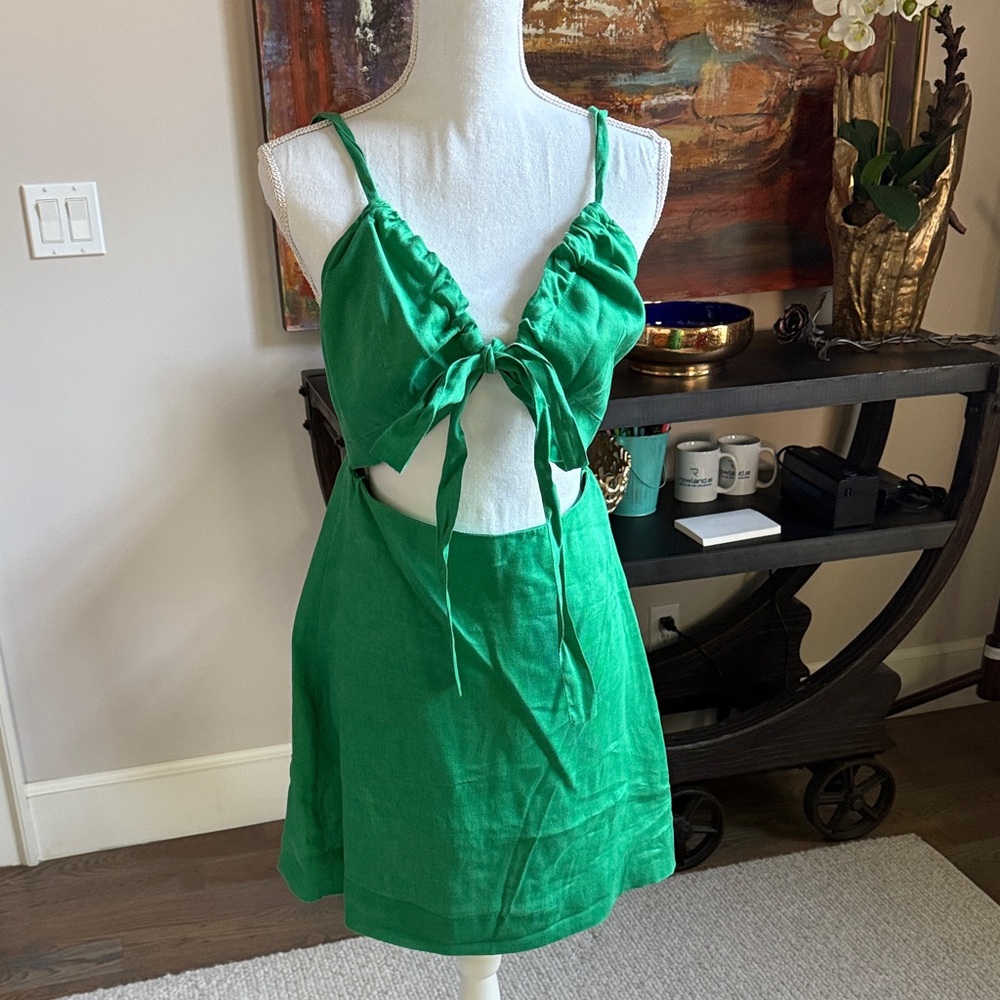 Emerald Green Tie-Front Chemise